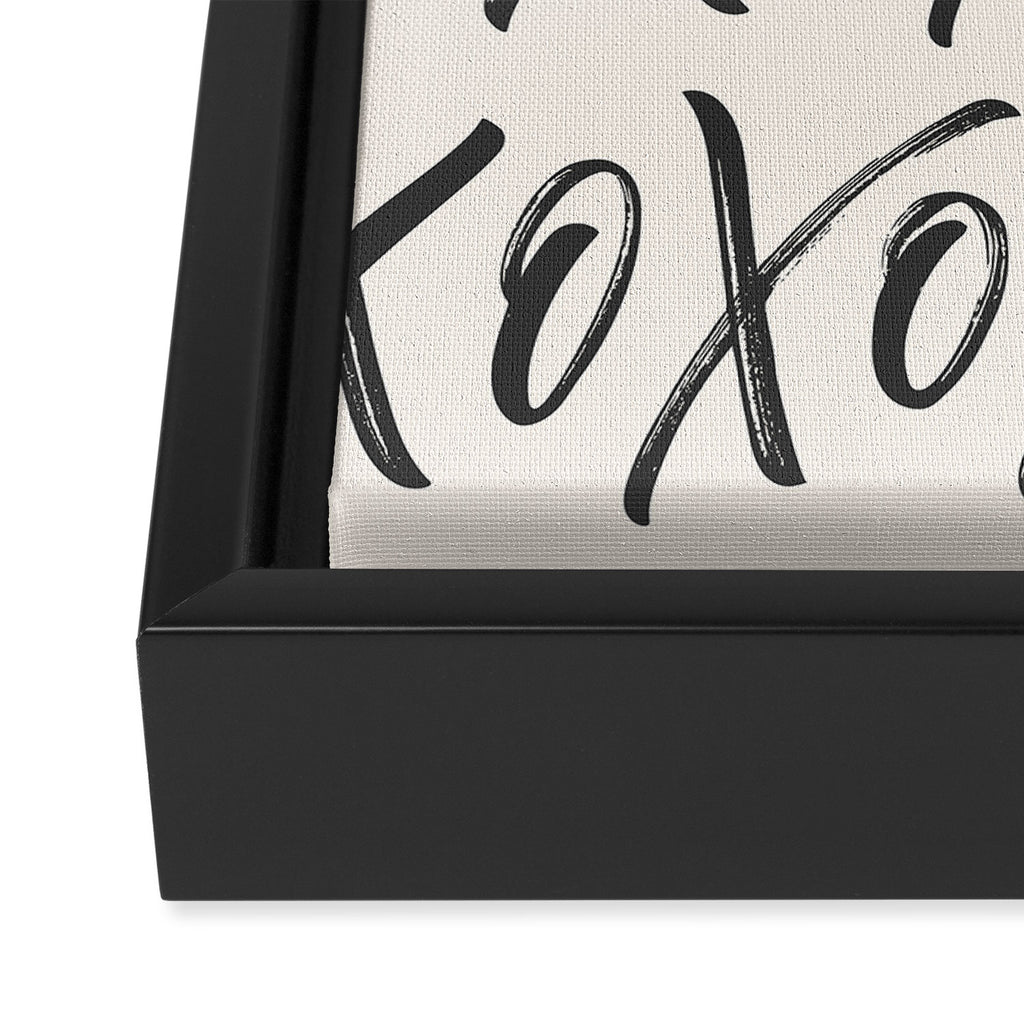 XOXO Script Black Framed Canvas Print Gallery Image 3