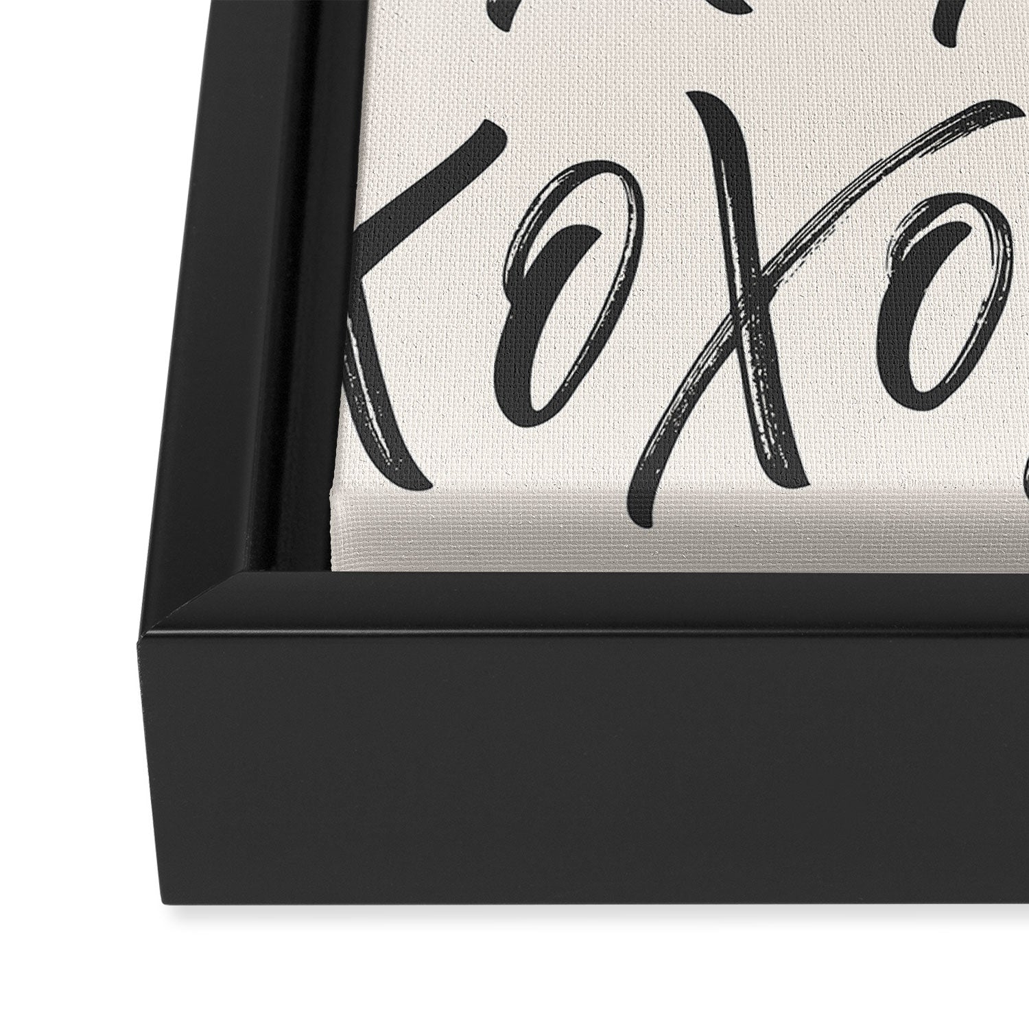 XOXO Script Black Framed Canvas Print Gallery Image 3