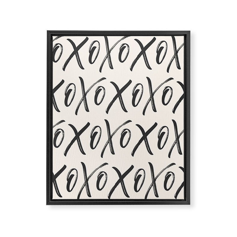 XOXO Script Black Framed Canvas Print Gallery Image 6