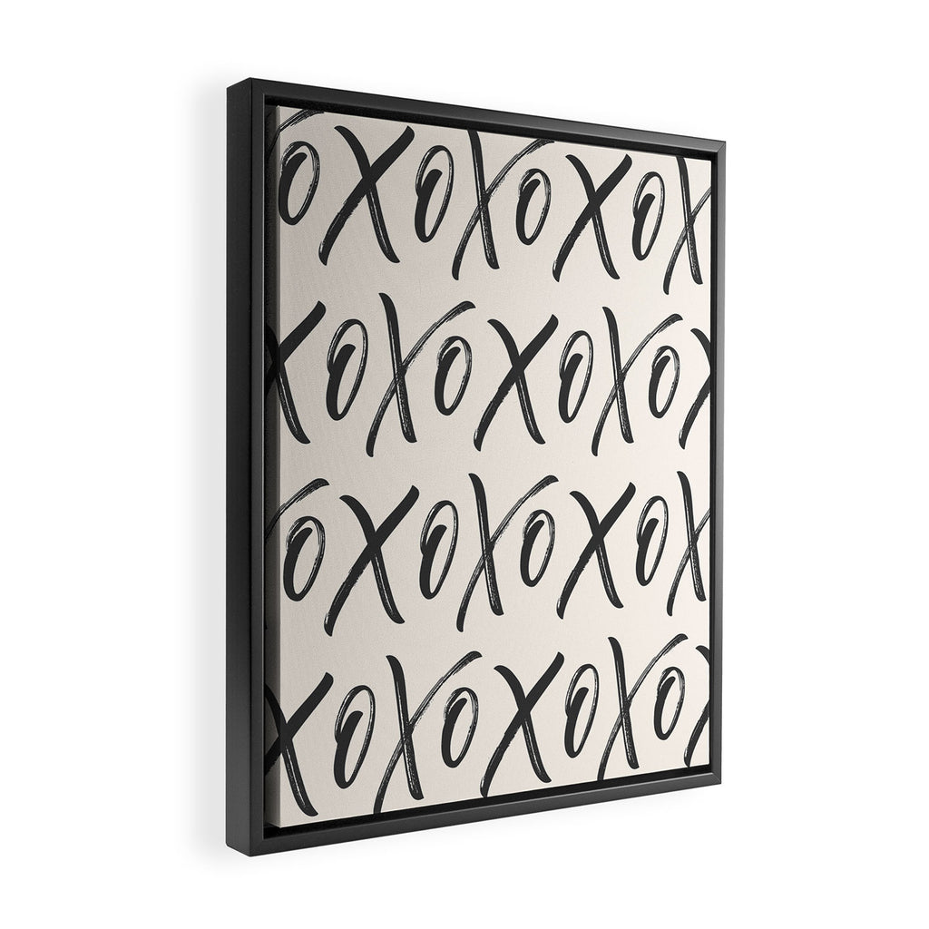 XOXO Script Black Framed Canvas Print Gallery Image 2