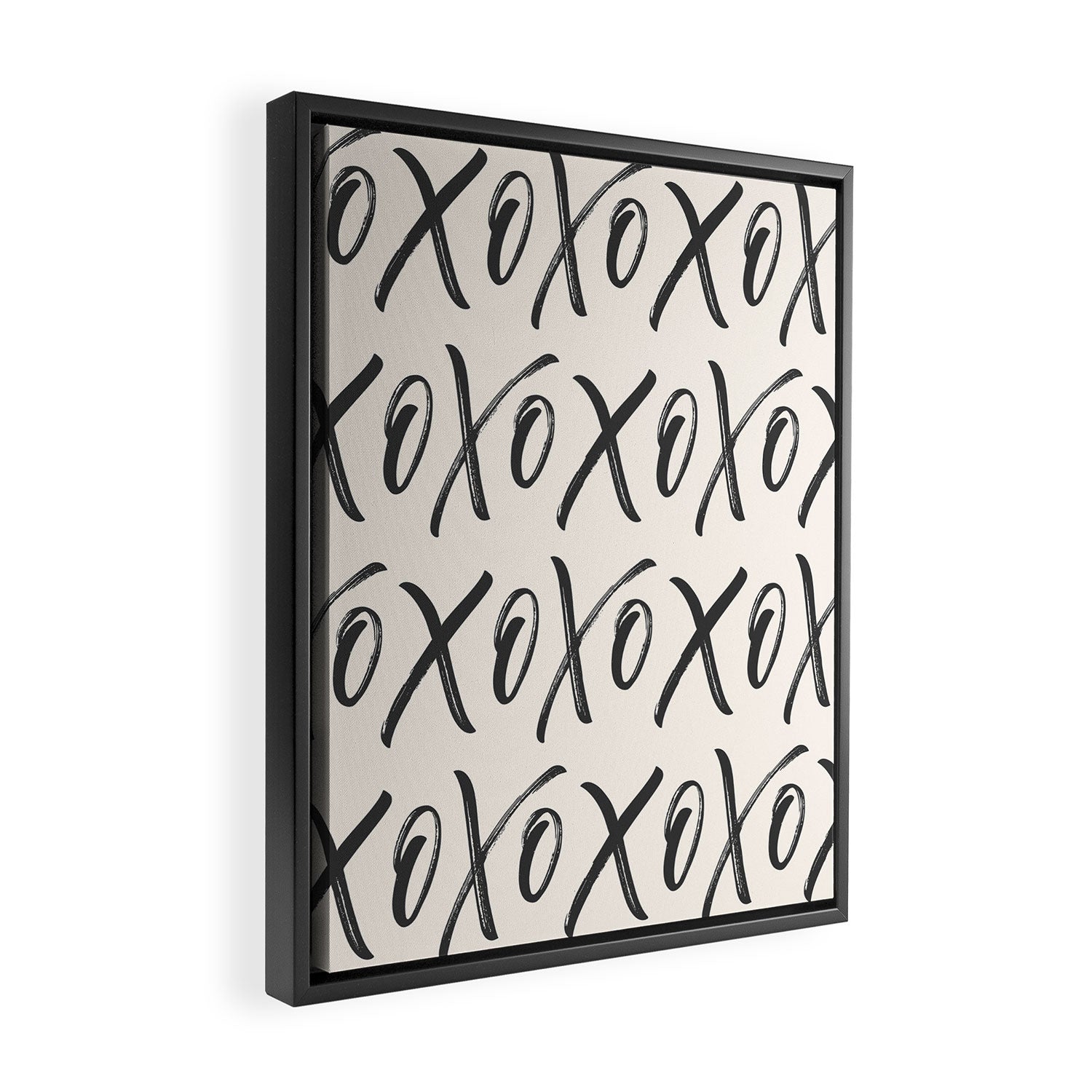 XOXO Script Black Framed Canvas Print Gallery Image 2