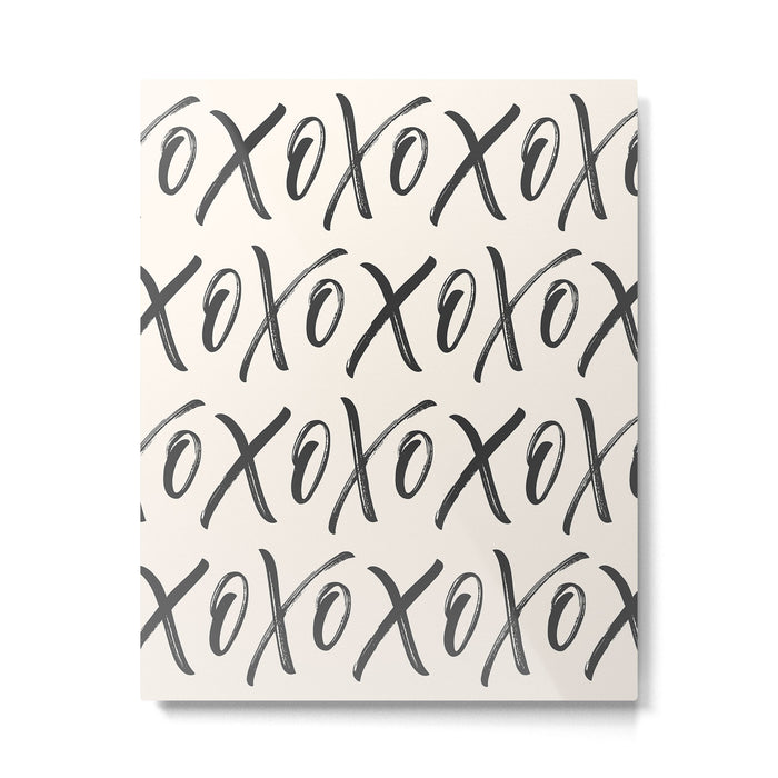 XOXO Script Black Metal Print Gallery Image 1