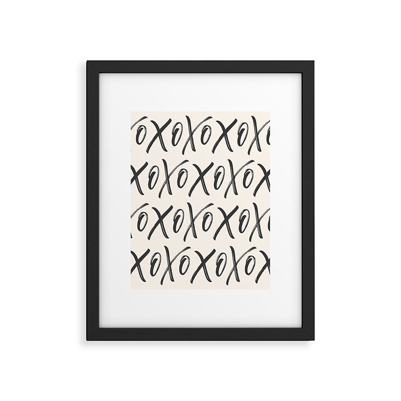XOXO Script Black Framed Art Print Gallery Image 5