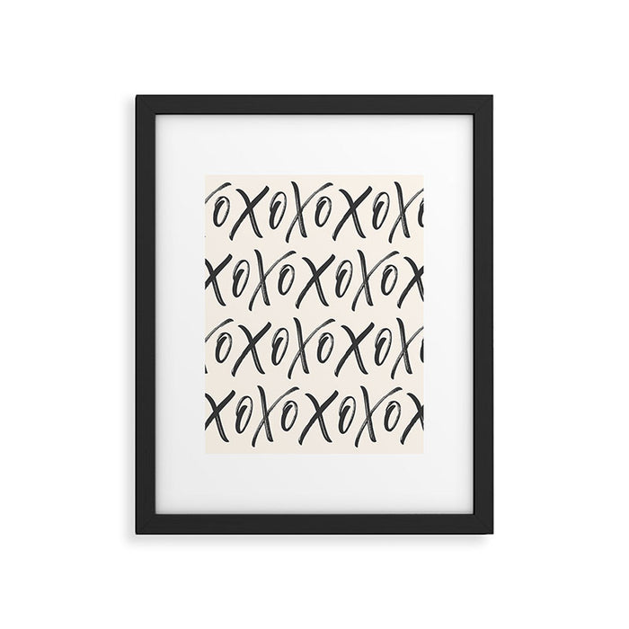 XOXO Script Black Framed Art Print Gallery Image 1