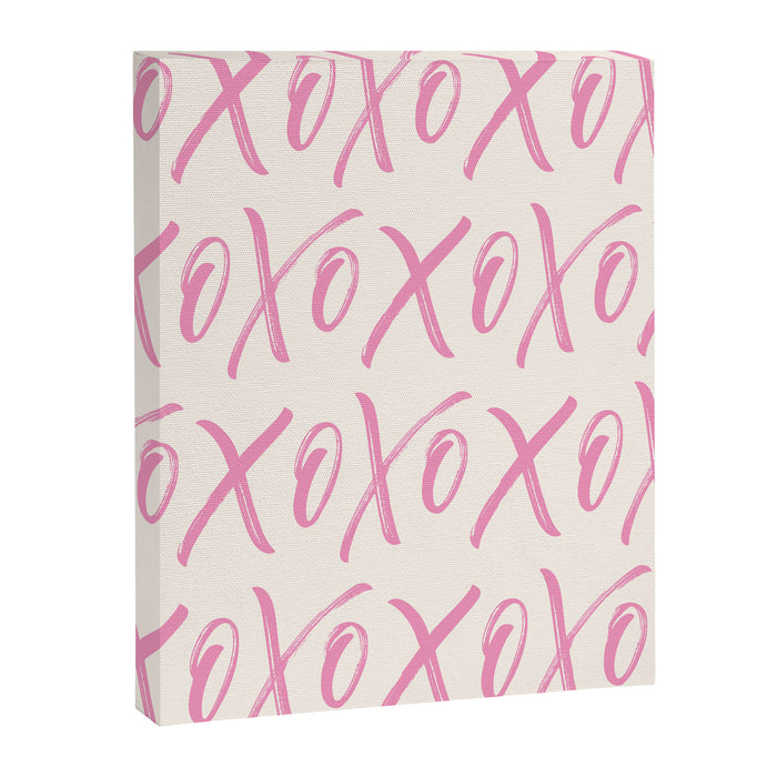 XOXO Script Pink Canvas Print Gallery Image 1