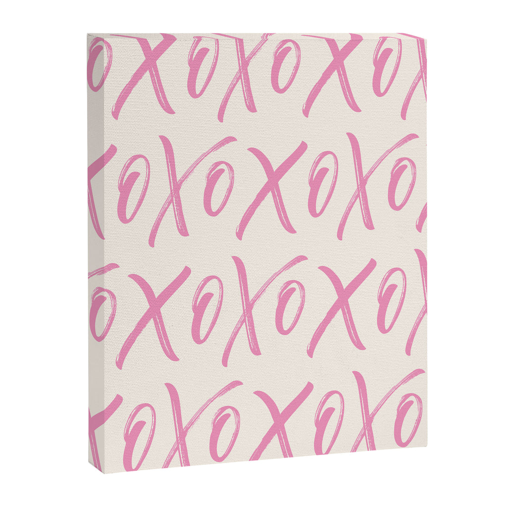 XOXO Script Pink Canvas Print Gallery Image 6
