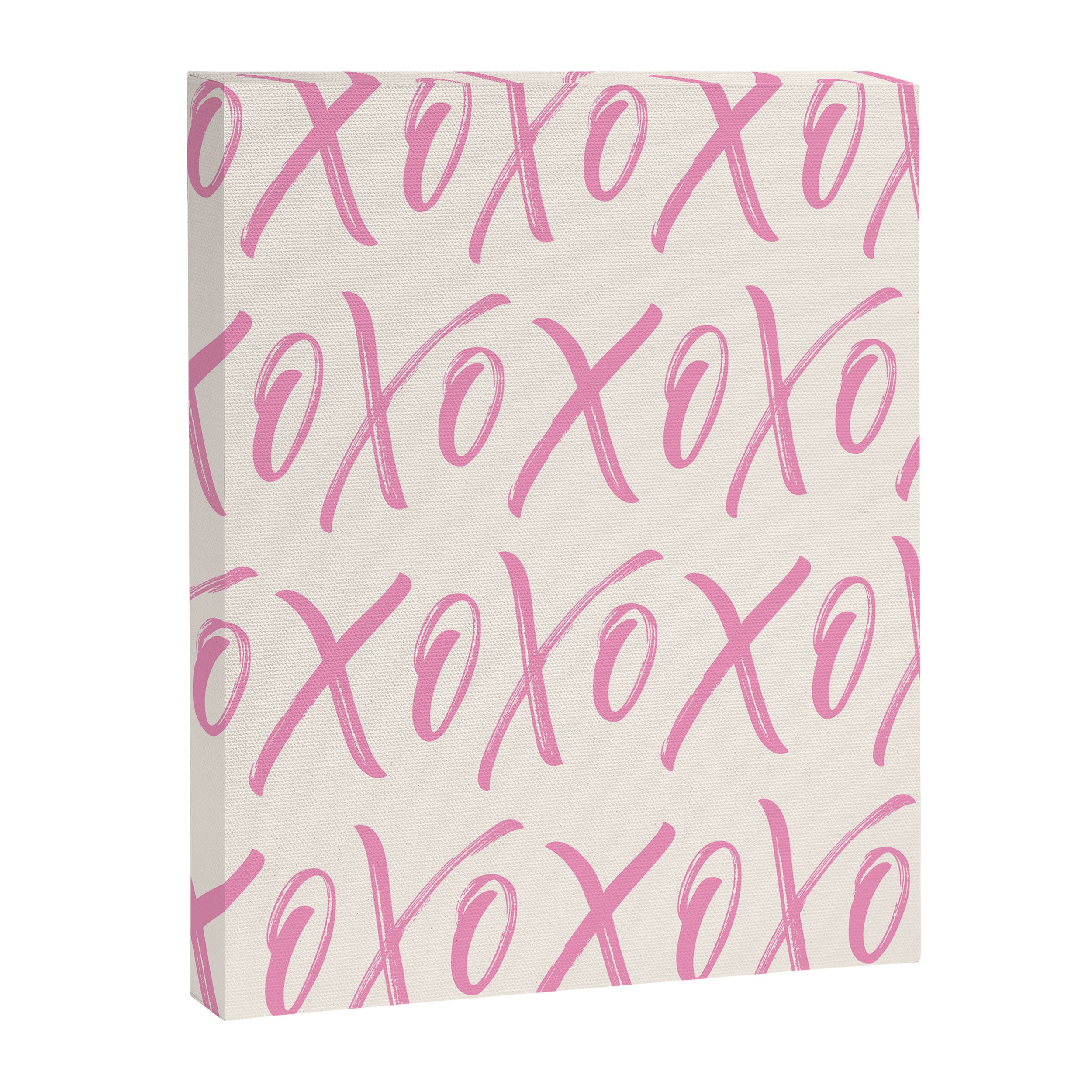 XOXO Script Pink Canvas Print Gallery Image 6