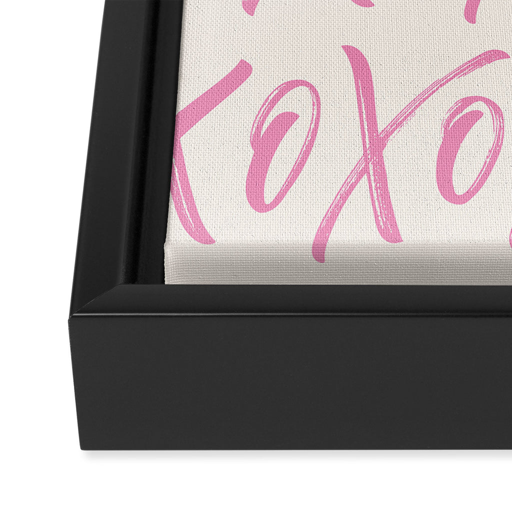 XOXO Script Pink Framed Canvas Print Gallery Image 3