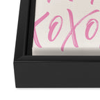XOXO Script Pink Framed Canvas Print Gallery Image 3