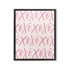 XOXO Script Pink Framed Canvas Print Gallery Image 6