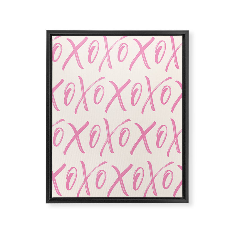 XOXO Script Pink Framed Canvas Print Gallery Image 6