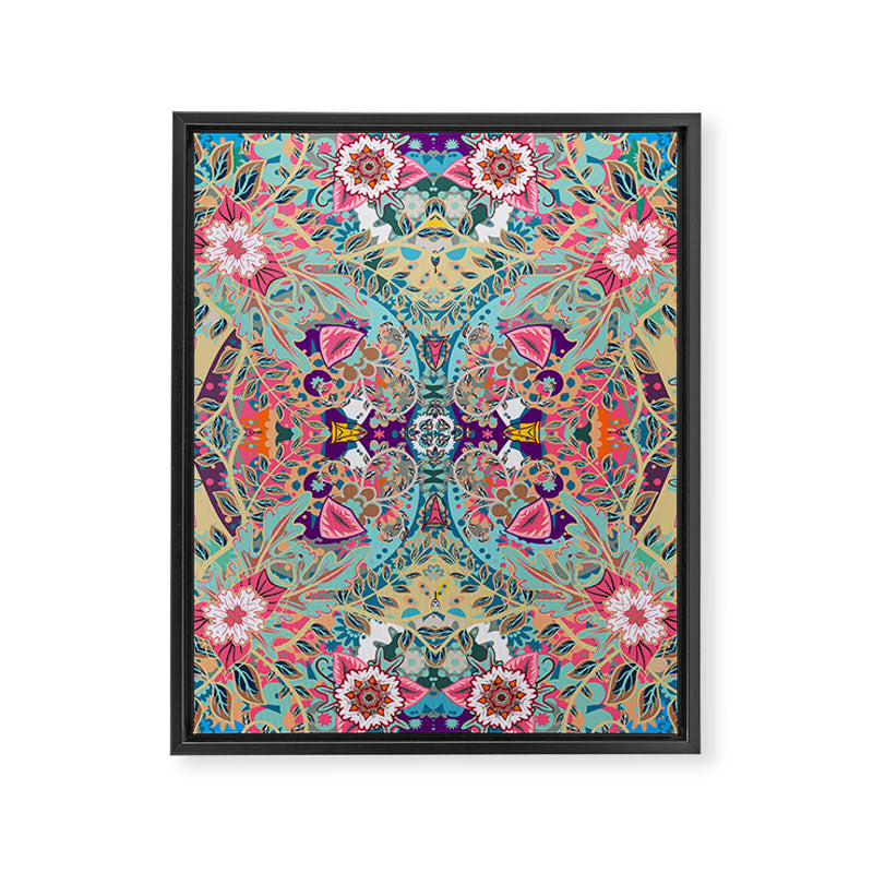 Mandala - Turquoise Boho Framed Canvas Print Gallery Image 8