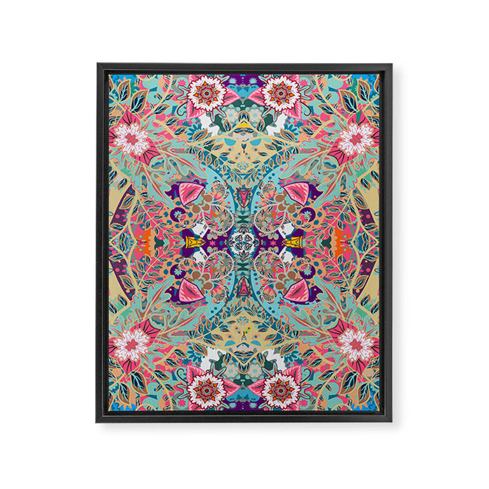 Mandala - Turquoise Boho Framed Canvas Print Gallery Image 1