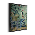 18th Century Antique Mint Chinoiserie Bird Garden Fresco 1740 Framed Canvas Print Gallery Image 2