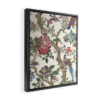 18th Century Chinoiserie Magpie Ivory Peony Garden Framed Canvas Print Gallery Image 2