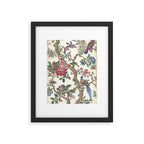 18th Century Chinoiserie Magpie Ivory Peony Garden Framed Art Print Gallery Image 5
