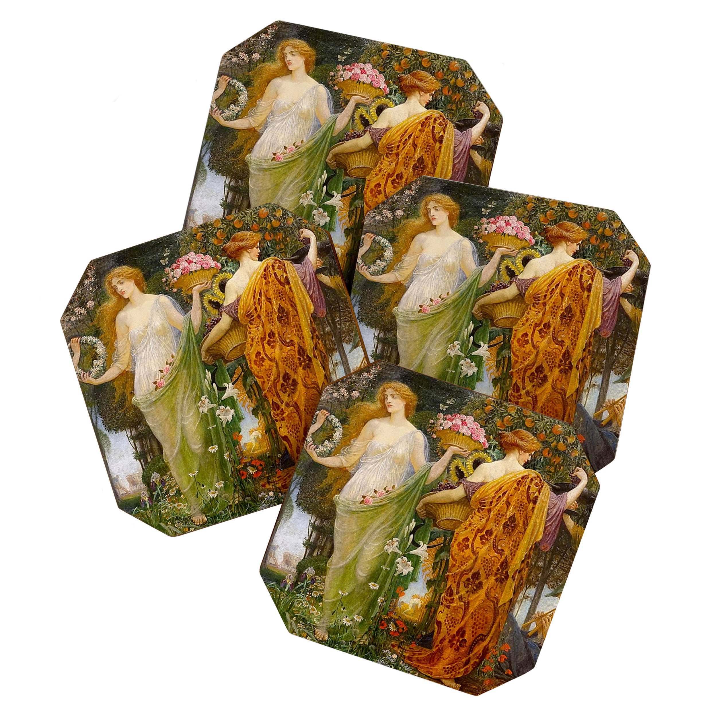 A Masque of Four Seasons by Walter Crane Coaster Gallery Image 1