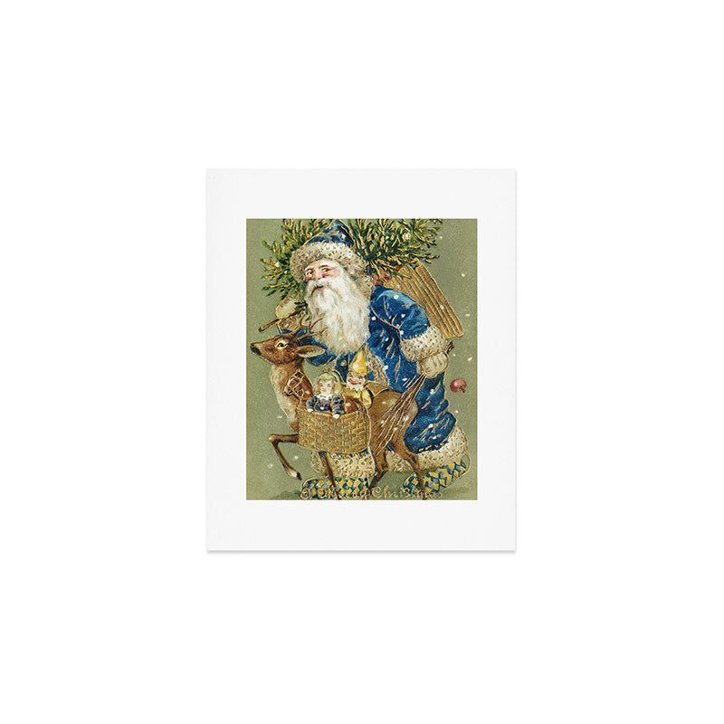A Merry Christmas 1900 Father Christmas Festive Vintage Santa Antique Art Art Print Gallery Image 1