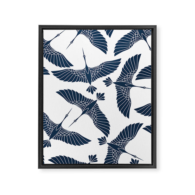 Abstract Japanese Herons Framed Canvas Print Gallery Image 8