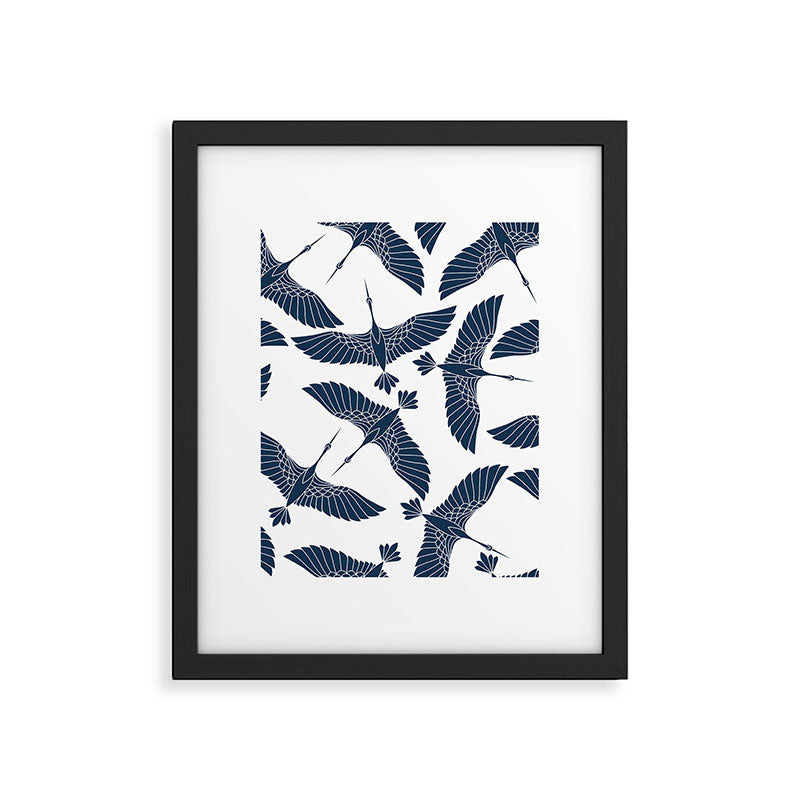 Abstract Japanese Herons Framed Art Print Gallery Image 6