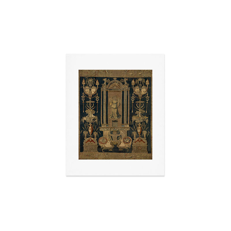 Antique 16th Century Goddess Ceres Grotesque Flemish Tapestry Art Print Gallery Image 1