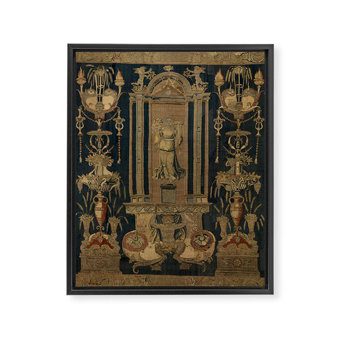 Antique 16th Century Goddess Ceres Grotesque Flemish Tapestry Framed Canvas Print Gallery Image 1