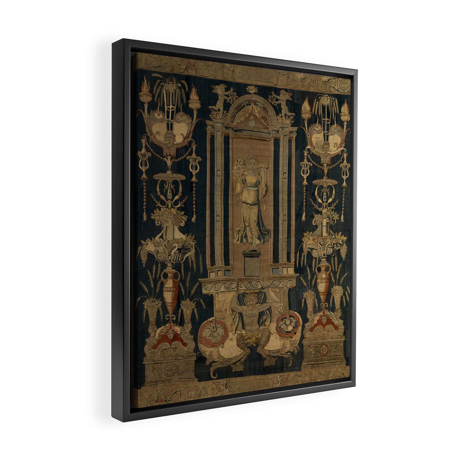 Antique 16th Century Goddess Ceres Grotesque Flemish Tapestry Framed Canvas Print Gallery Image 2