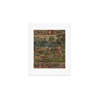 Antique 16th Century Pastoral Hunting Scene Flemish Tapestry Art Print Gallery Image 1