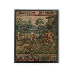 Antique 16th Century Pastoral Hunting Scene Flemish Tapestry Framed Canvas Print Gallery Image 6