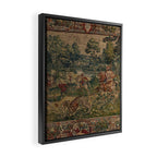 Antique 16th Century Pastoral Hunting Scene Flemish Tapestry Framed Canvas Print Gallery Image 2