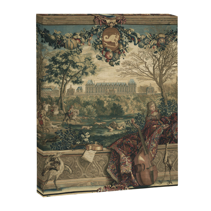 Antique 17th Century Chateau of Monceaux French Tapestry Canvas Print Gallery Image 1