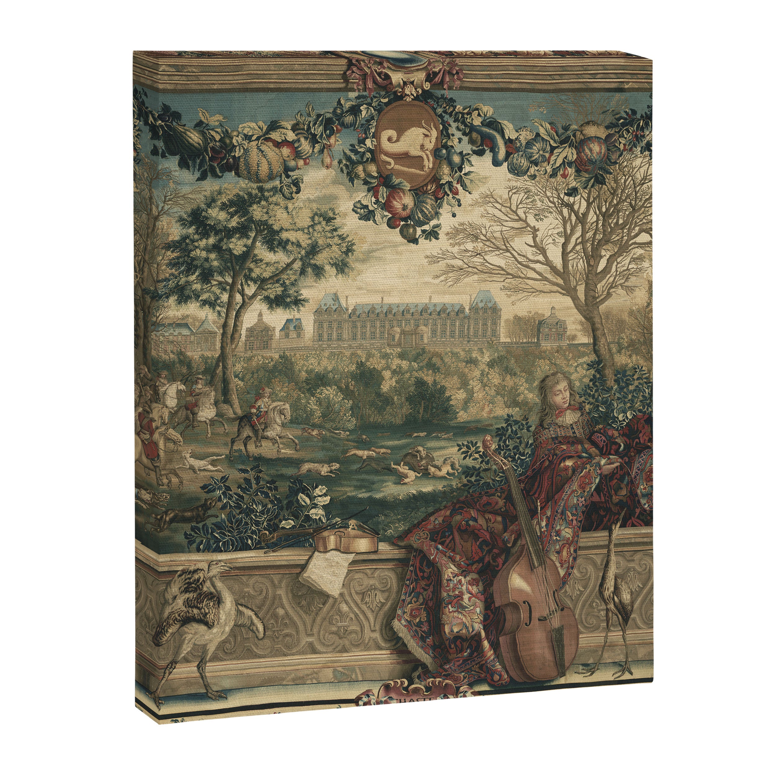 Antique 17th Century Chateau of Monceaux French Tapestry Canvas Print Gallery Image 8