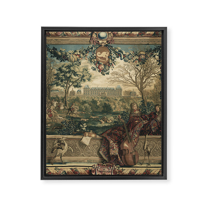 Antique 17th Century Chateau of Monceaux French Tapestry Framed Canvas Print Gallery Image 8