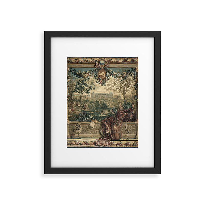 Antique 17th Century Chateau of Monceaux French Tapestry Framed Art Print Gallery Image 6