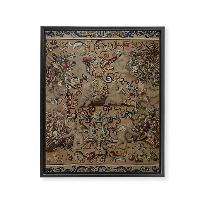 Antique 17th Century Drayton House English Tapestry Framed Canvas Print Gallery Image 1