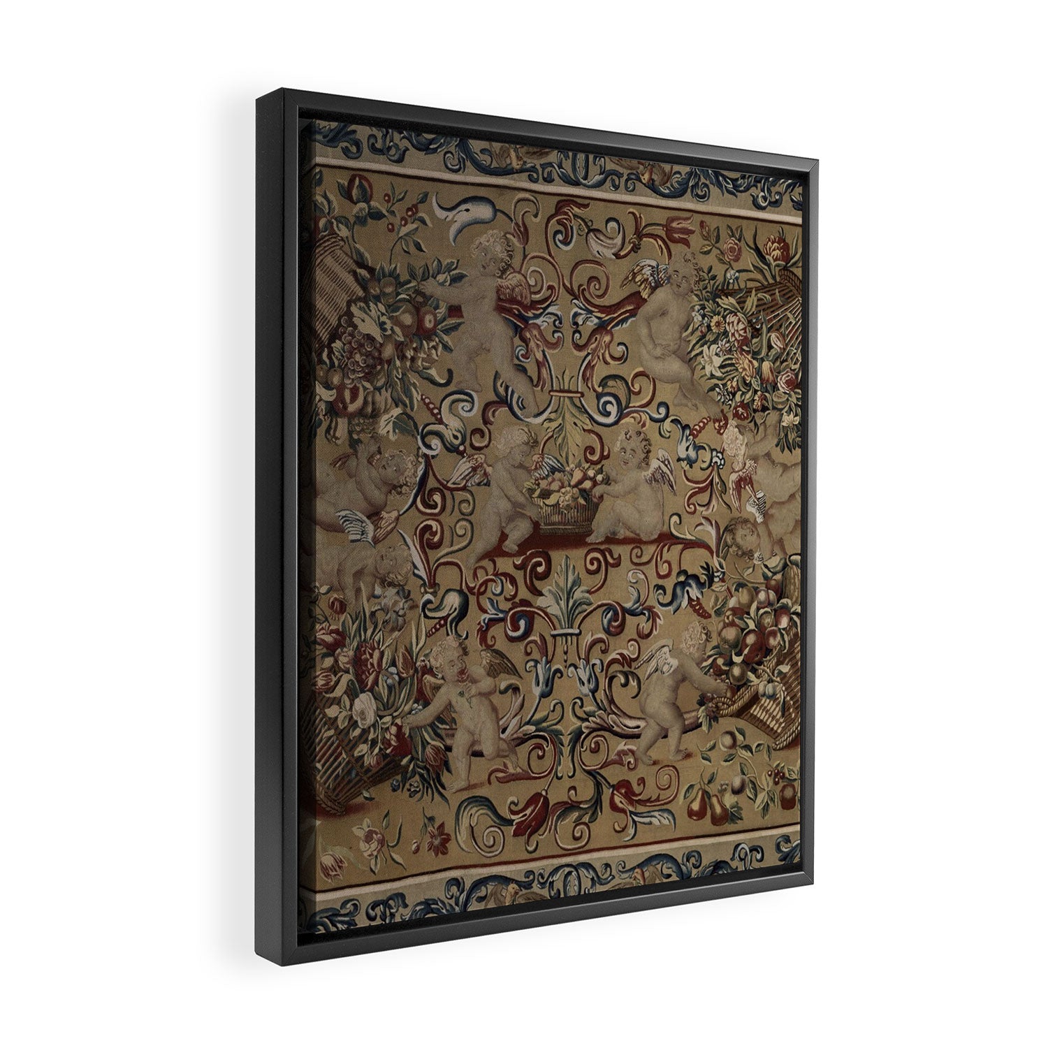 Antique 17th Century Drayton House English Tapestry Framed Canvas Print Gallery Image 2