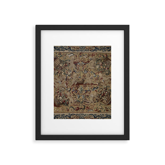 Antique 17th Century Drayton House English Tapestry Framed Art Print Gallery Image 1