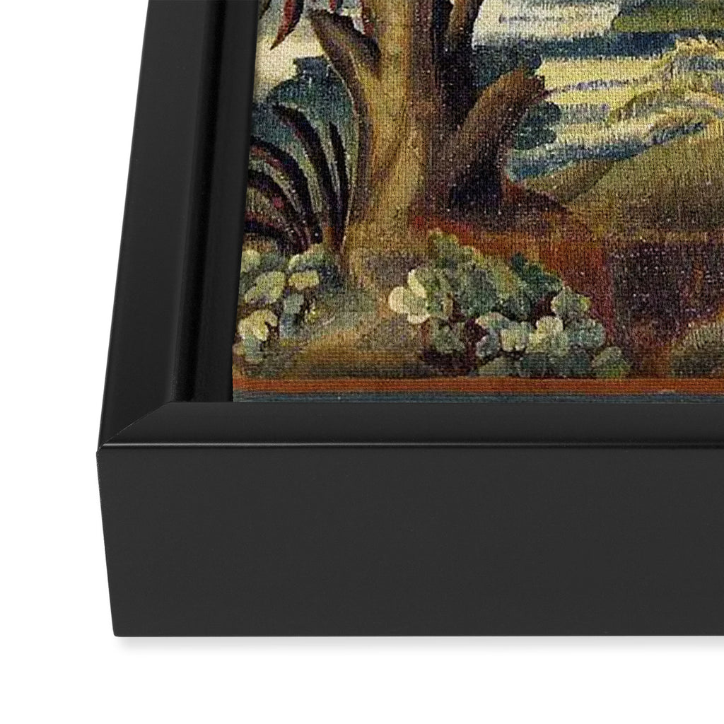 Antique 17th Century Flemish Chinoiserie Temple Landscape Tapestry Framed Canvas Print Gallery Image 3