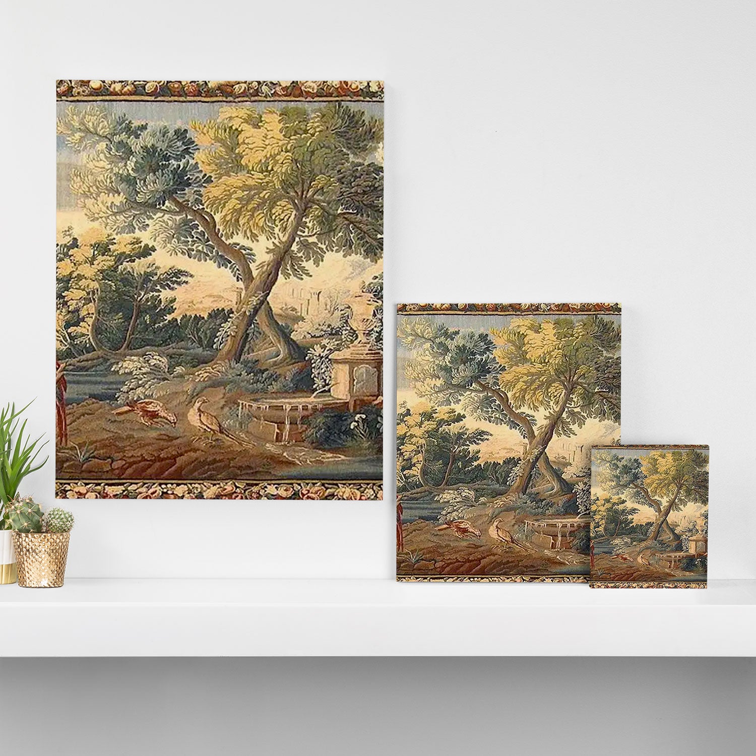 Antique 17th Century French Aubusson Verdure Garden Tapestry Canvas Print Gallery Image 3