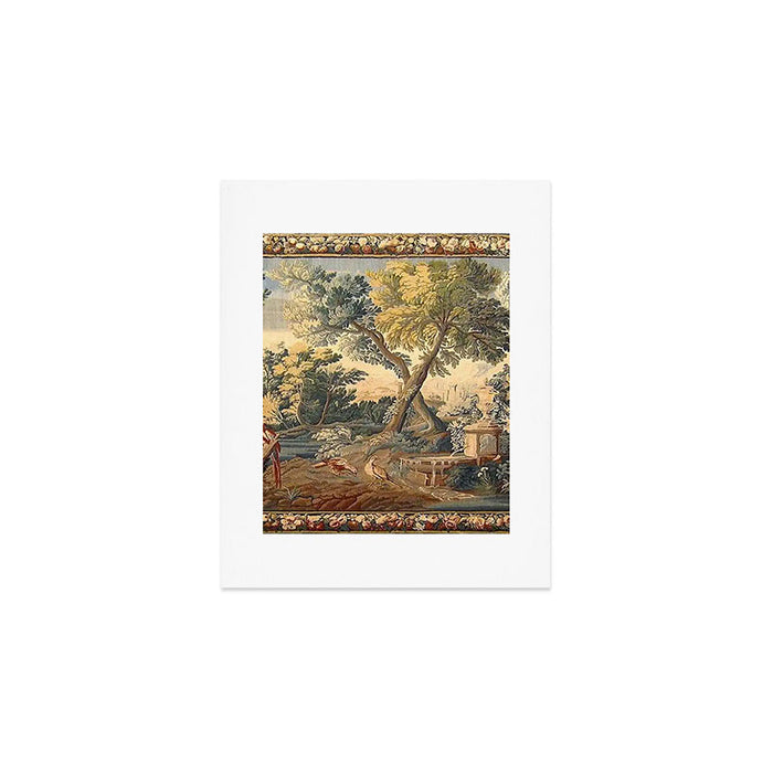 Antique 17th Century French Aubusson Verdure Garden Tapestry Art Print Gallery Image 1