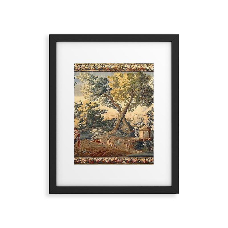 Antique 17th Century French Aubusson Verdure Garden Tapestry Framed Art Print Gallery Image 4