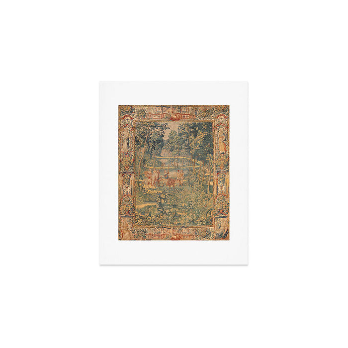 Antique 17th Century French Hunting Tapestry Art Print Gallery Image 1