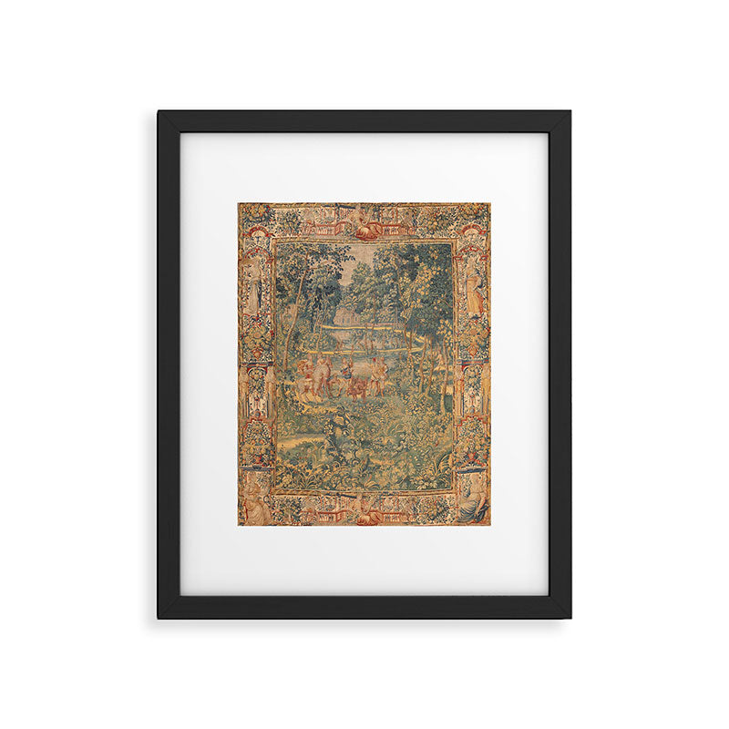 Antique 17th Century French Hunting Tapestry Framed Art Print Gallery Image 5
