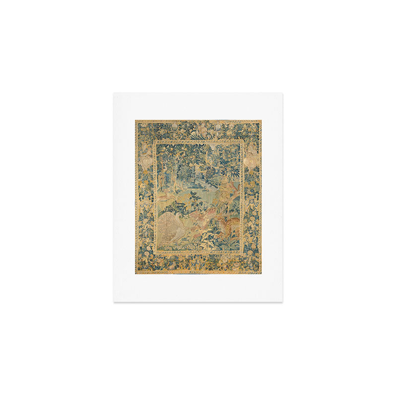 Antique 17th Century Gamepark French Aubusson Tapestry Art Print Gallery Image 1