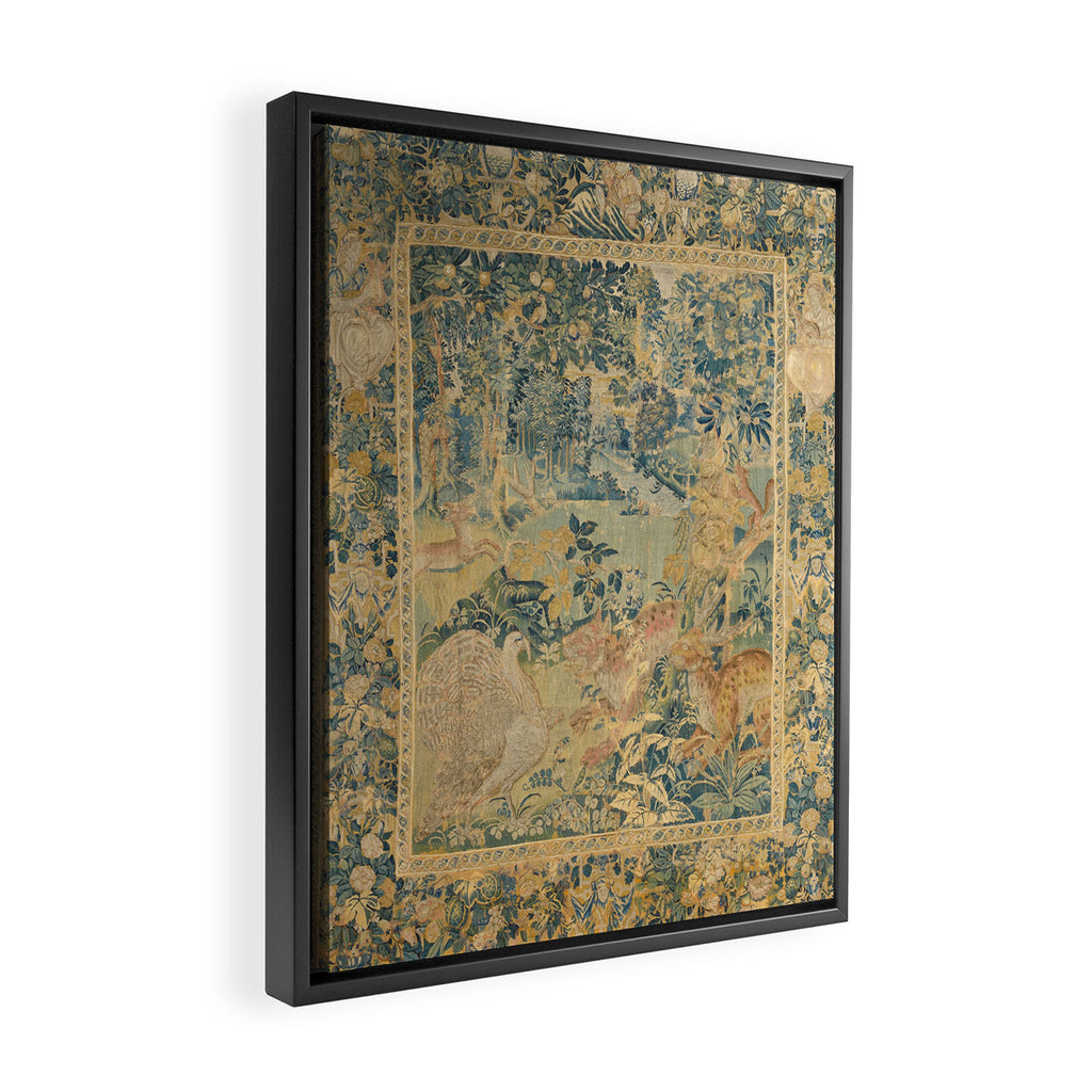 Antique 17th Century Gamepark French Aubusson Tapestry Framed Canvas Print Gallery Image 2