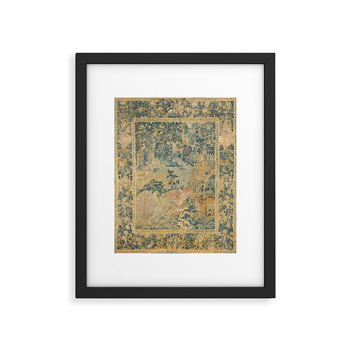 Antique 17th Century Gamepark French Aubusson Tapestry Framed Art Print Gallery Image 1