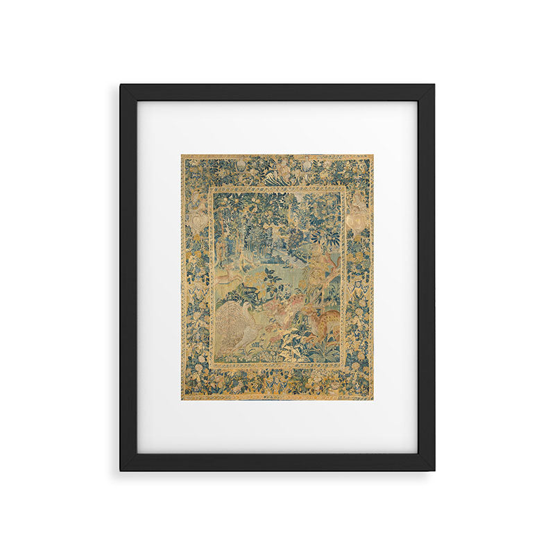Antique 17th Century Gamepark French Aubusson Tapestry Framed Art Print Gallery Image 5
