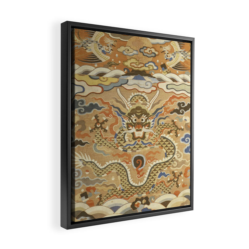 Antique 17th Century Golden Chinese Dragon Framed Canvas Print Gallery Image 2