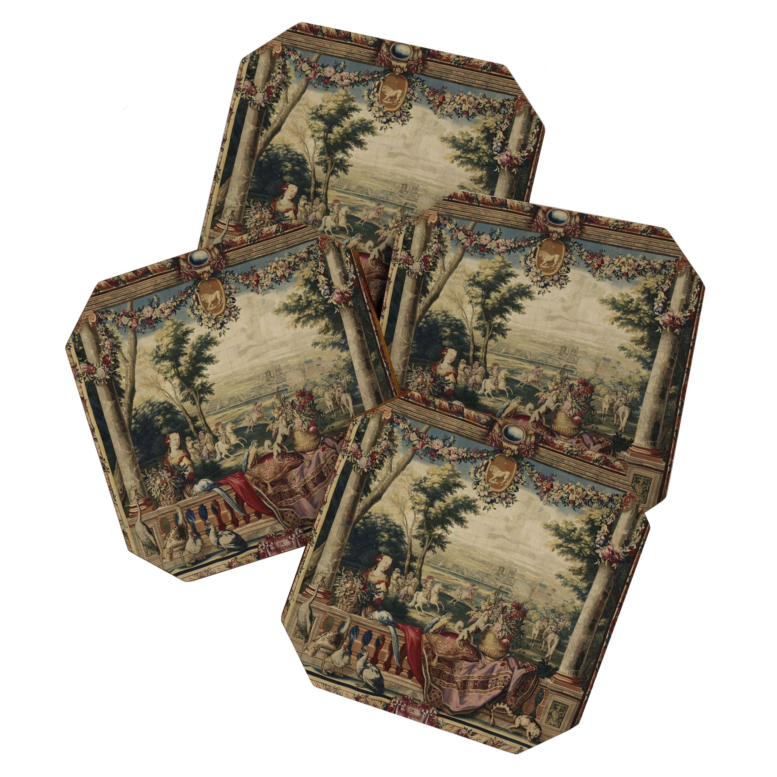 Antique 17th Century 'July' Louis XIV French Chateau Tapestry Coaster Gallery Image 1