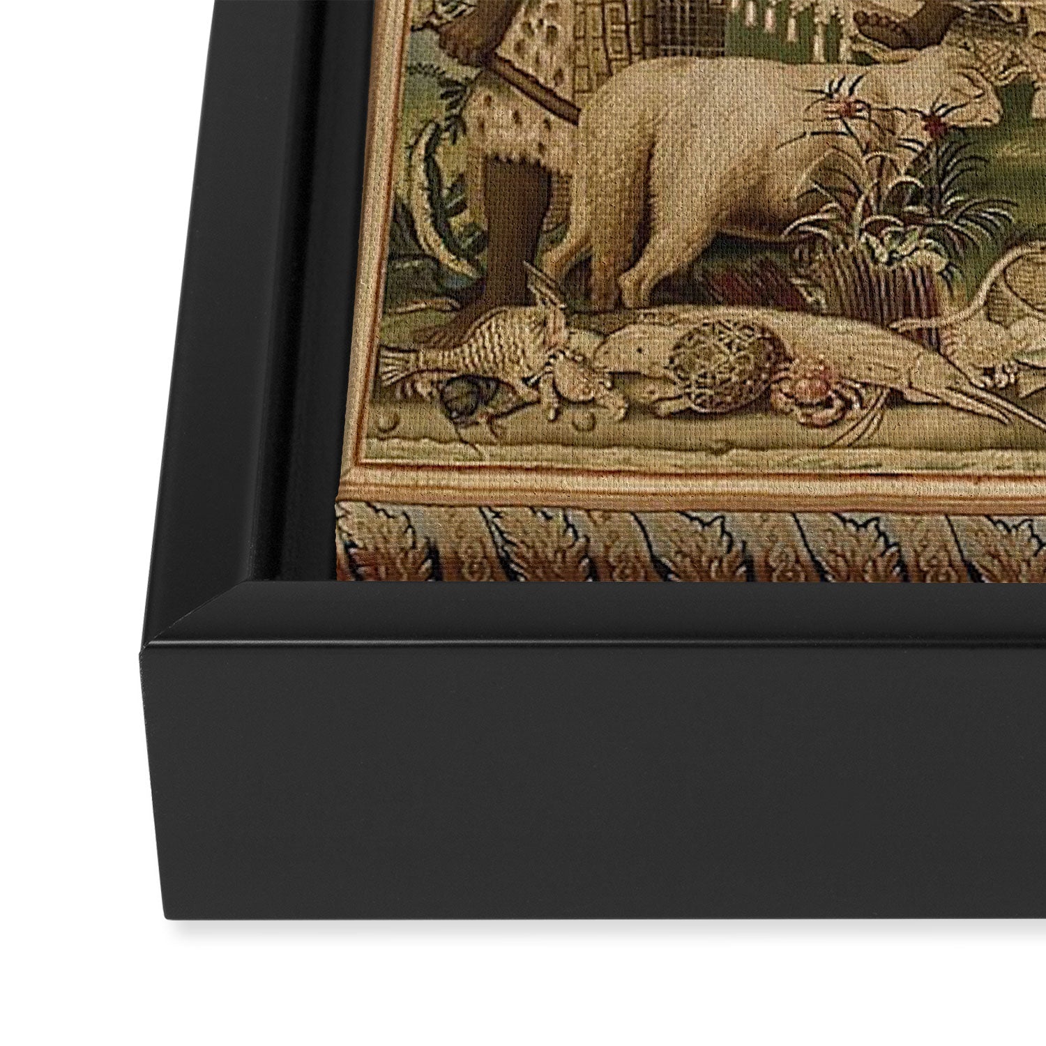 Antique 17th Century Louis XIV Ancient India French Gobelin Tapestry Framed Canvas Print Gallery Image 3